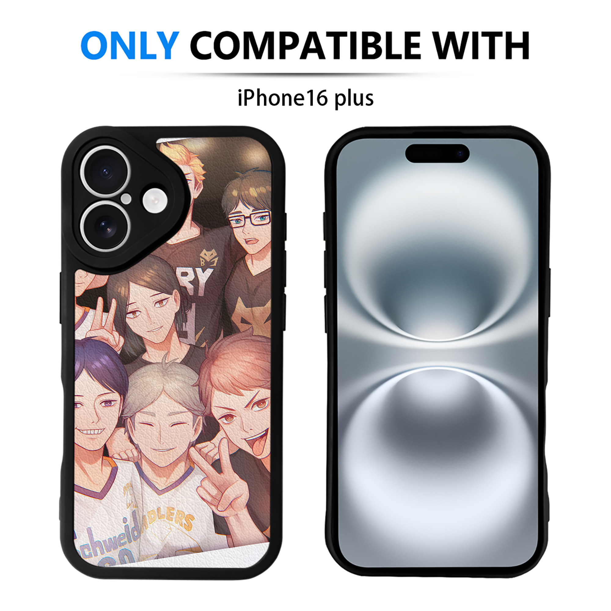 （画像用） ハイキュー!! Haikyu!! 【iPhone 16シリーズ対応】シリコンスマホケース（レザー調） 材質：シリコン